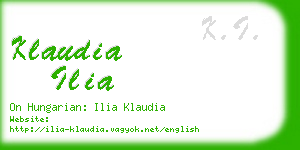 klaudia ilia business card